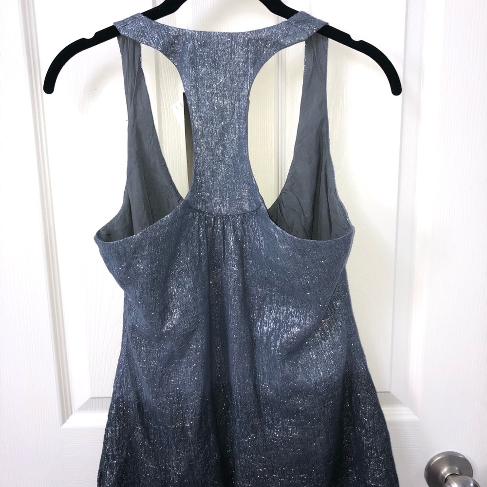 Akiko Racerback Tank Top Metallic Grey Small - Picture 2 of 5